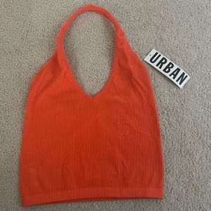 NWT Urban Outfitters Out From Under Orange Halter Top